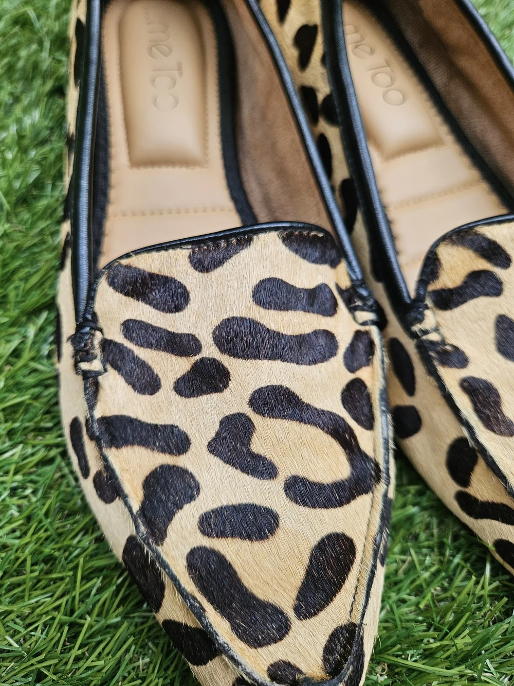 ​Me Too Cade Leopard Calf Hair Pointed Toe Women's Loafers Flats Shoes 7M